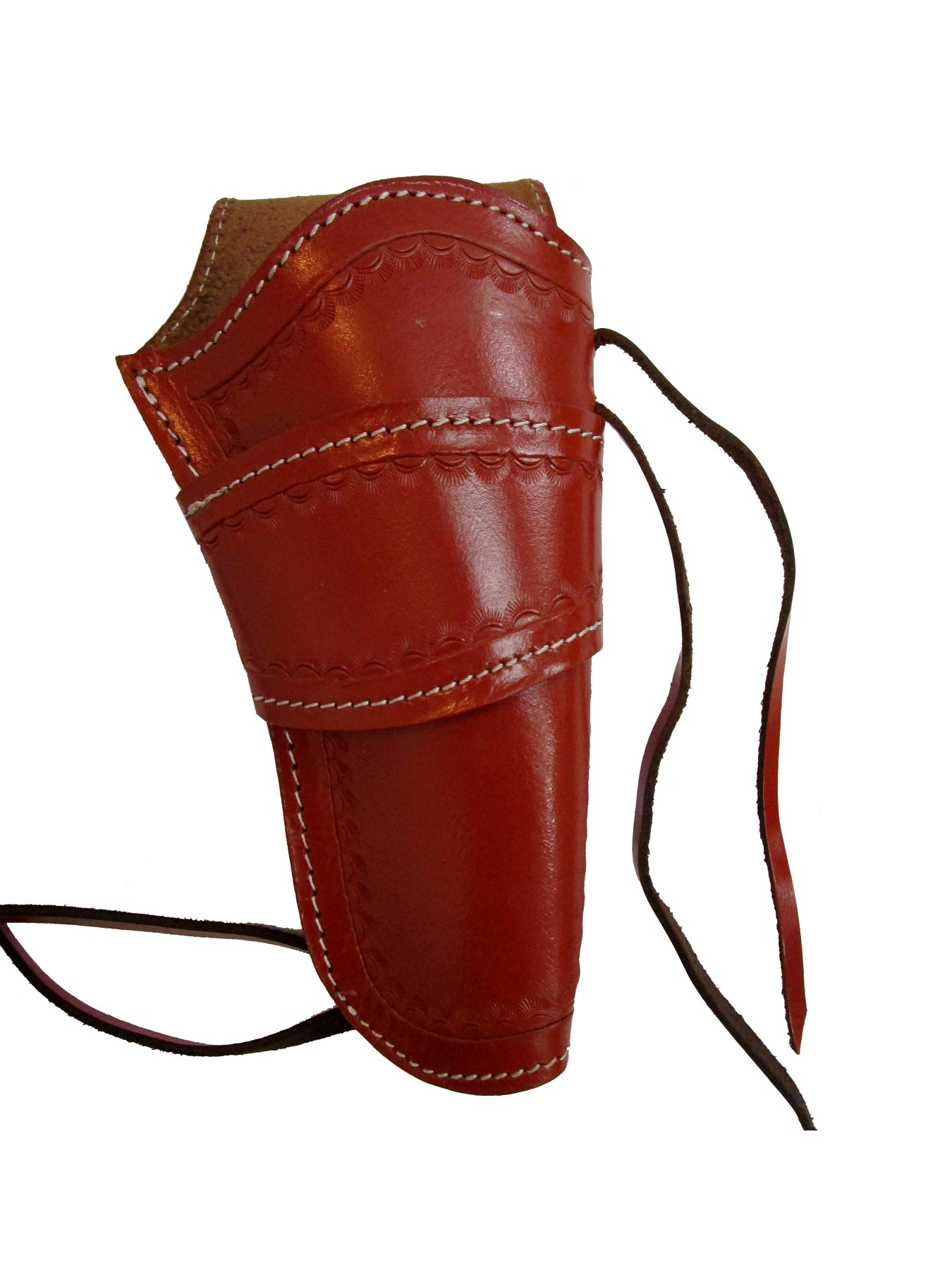 Cowboy Western Holster Single Action Gun Case Tooled Leather Red Revol