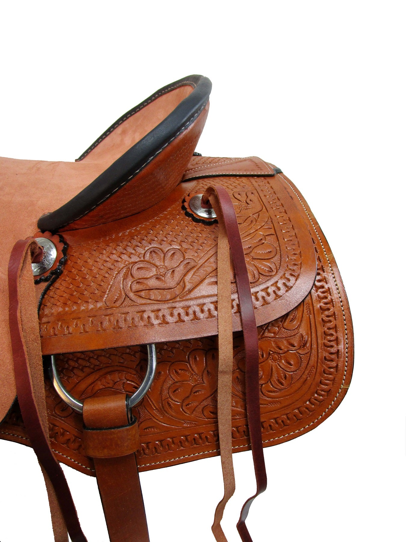 Ranch Saddle Western Horse Roping Trail Tooled Leather 15 16 17 Tack