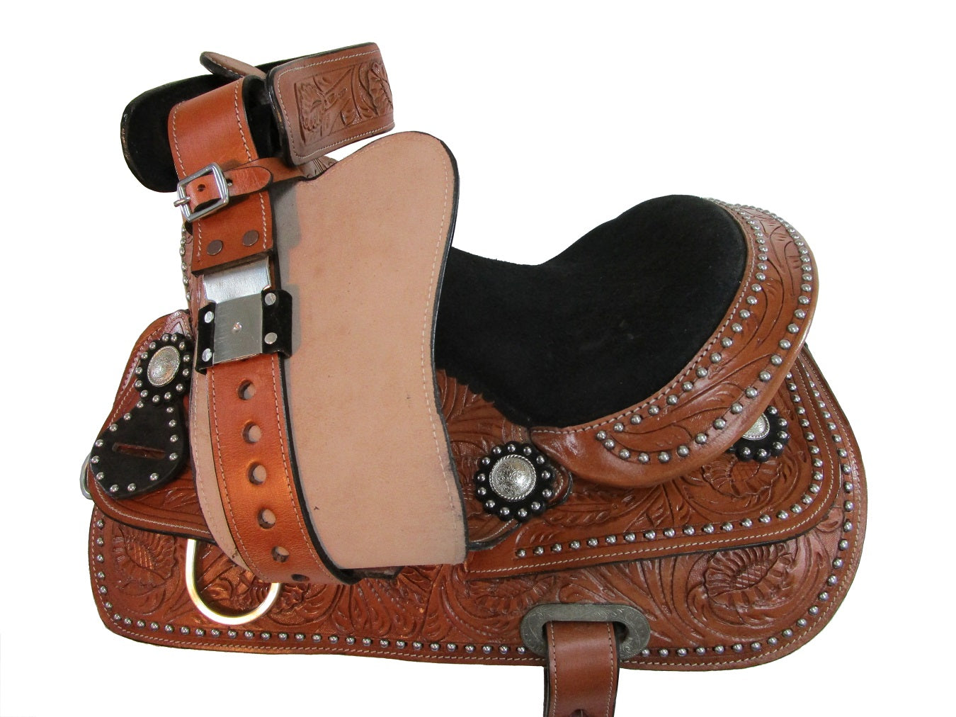 Kids Western Saddle Youth Trail Barrel Racing Leather Horse Tack 12 13 14