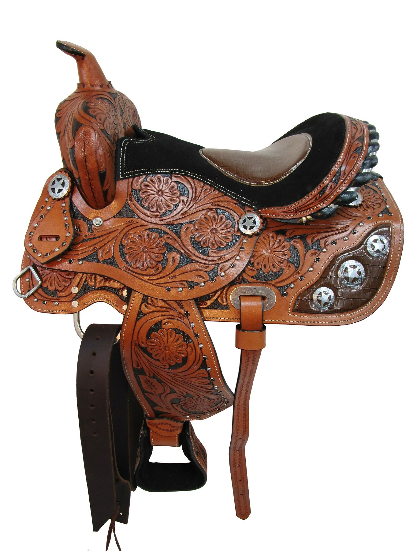 Western Trail Saddle Youth Kids Child Horse Pleasure Brown Leather 14 13 12 10