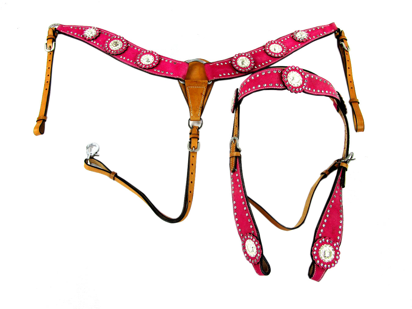 Pink Show Event Trail Western Headstall Brusthalsband-Set