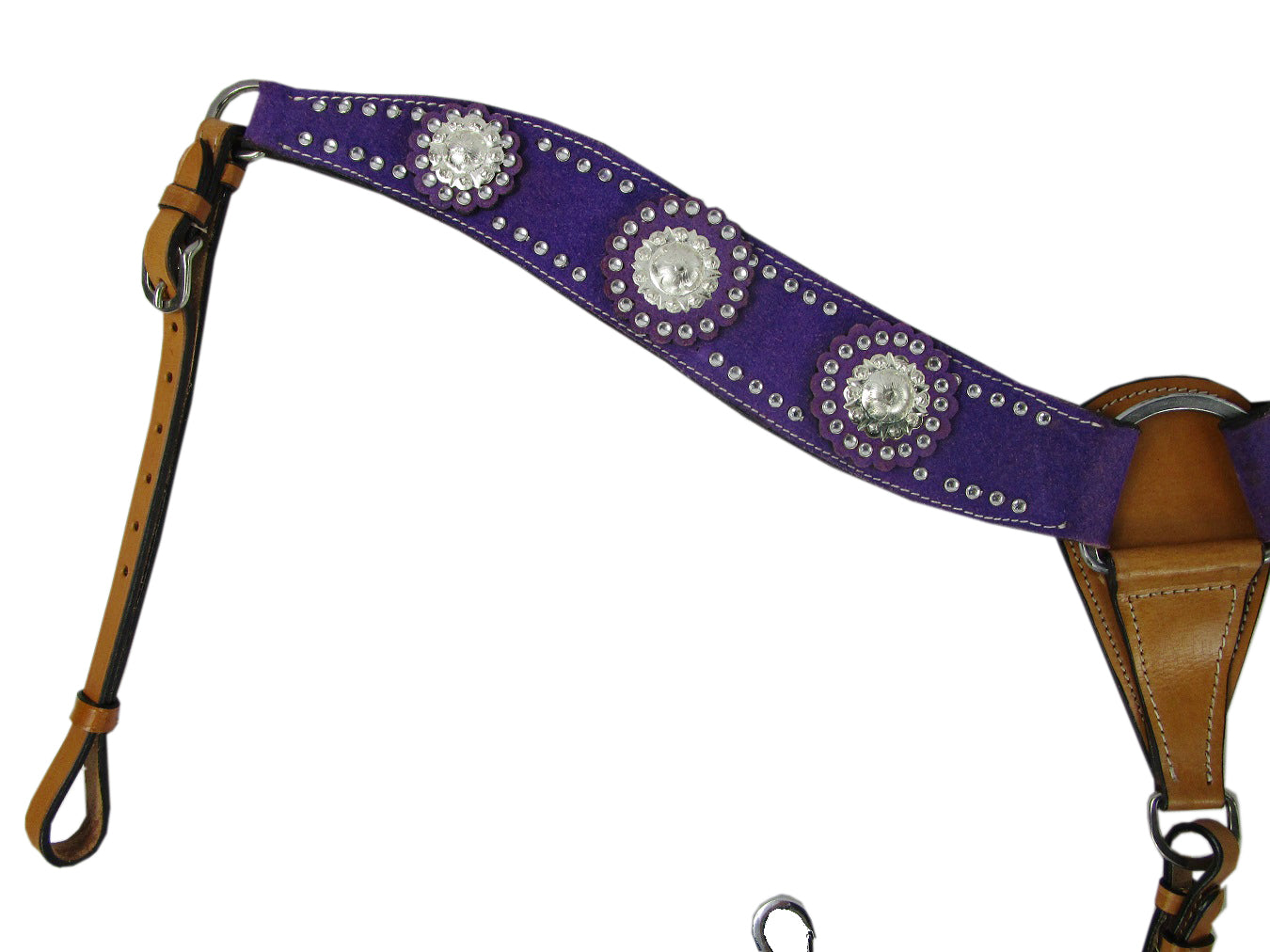 Purple Show Event Trail Western Headstall Breast Collar Set