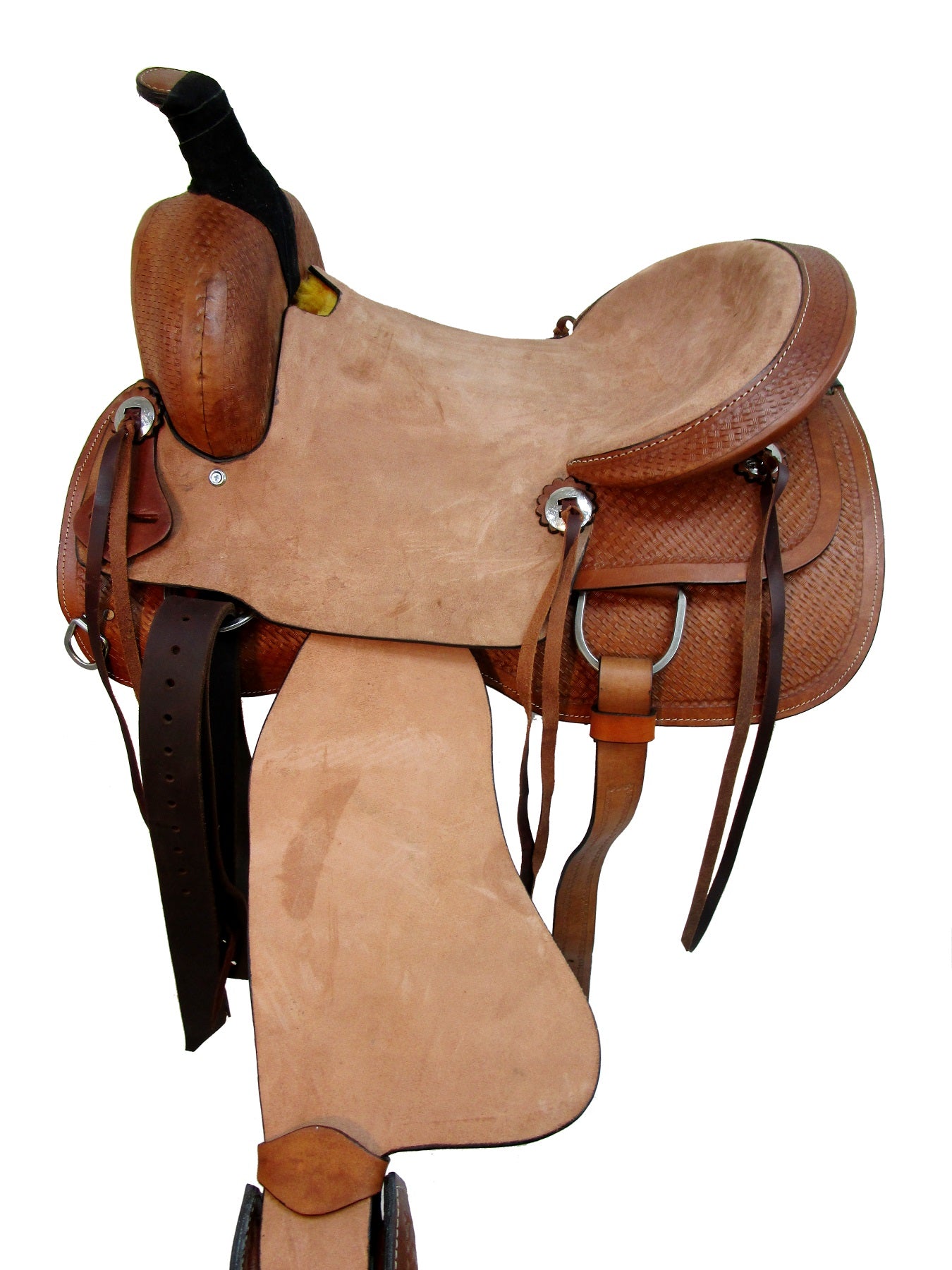 Western Trail Saddle Rough Out Hard Seat Horse Pleasure 15 16 17 18