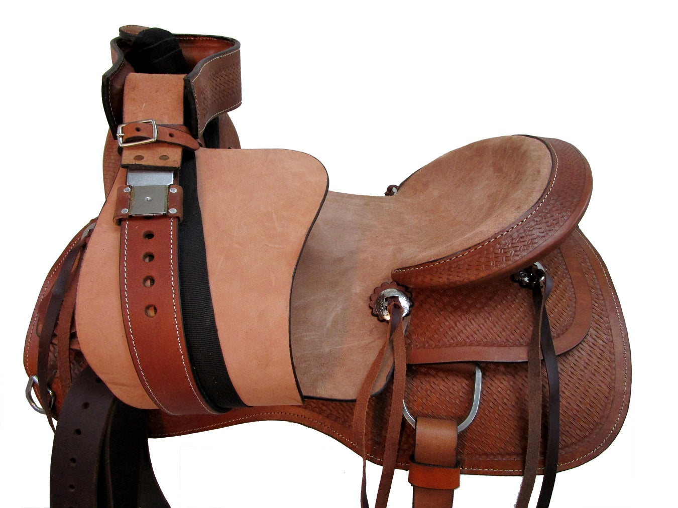 Western Trail Saddle Rough Out Hard Seat Horse Pleasure 15 16 17 18