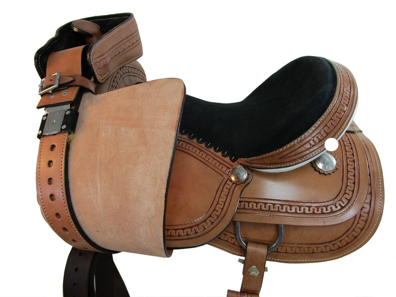 Western Saddle Barrel Racing Trail Horse Tooled Leather 15 16 17 18