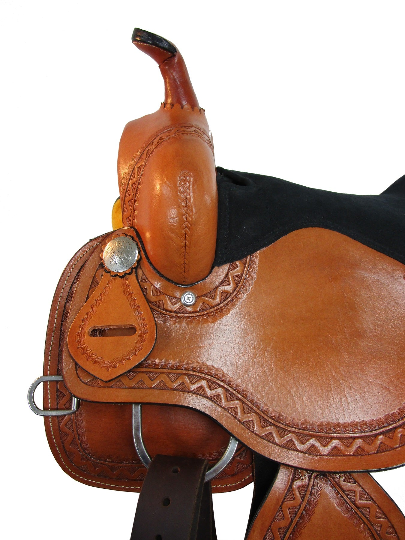 Western Trail Saddle Horse Pleasure Tooled Leather Tack 15 16 17 18