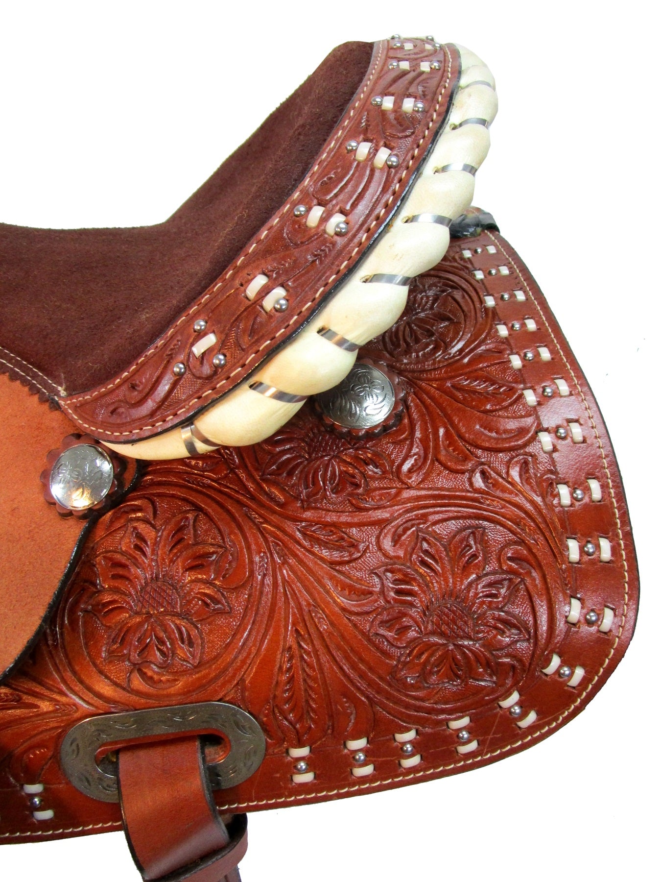 Sillín de barril Western Trail Show Racing Horse Pleasure Tack 15 16 Set