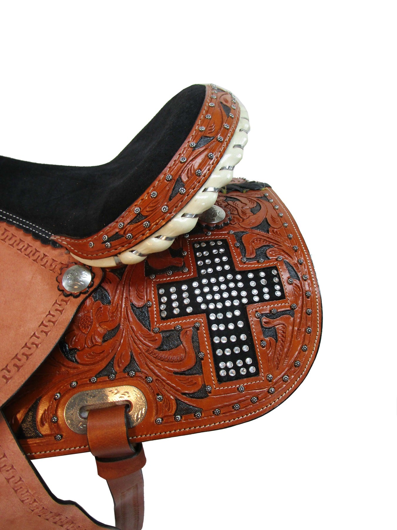 Western Barrel Saddle Trail Pleasure Show Cross Gemstone 15 16 17
