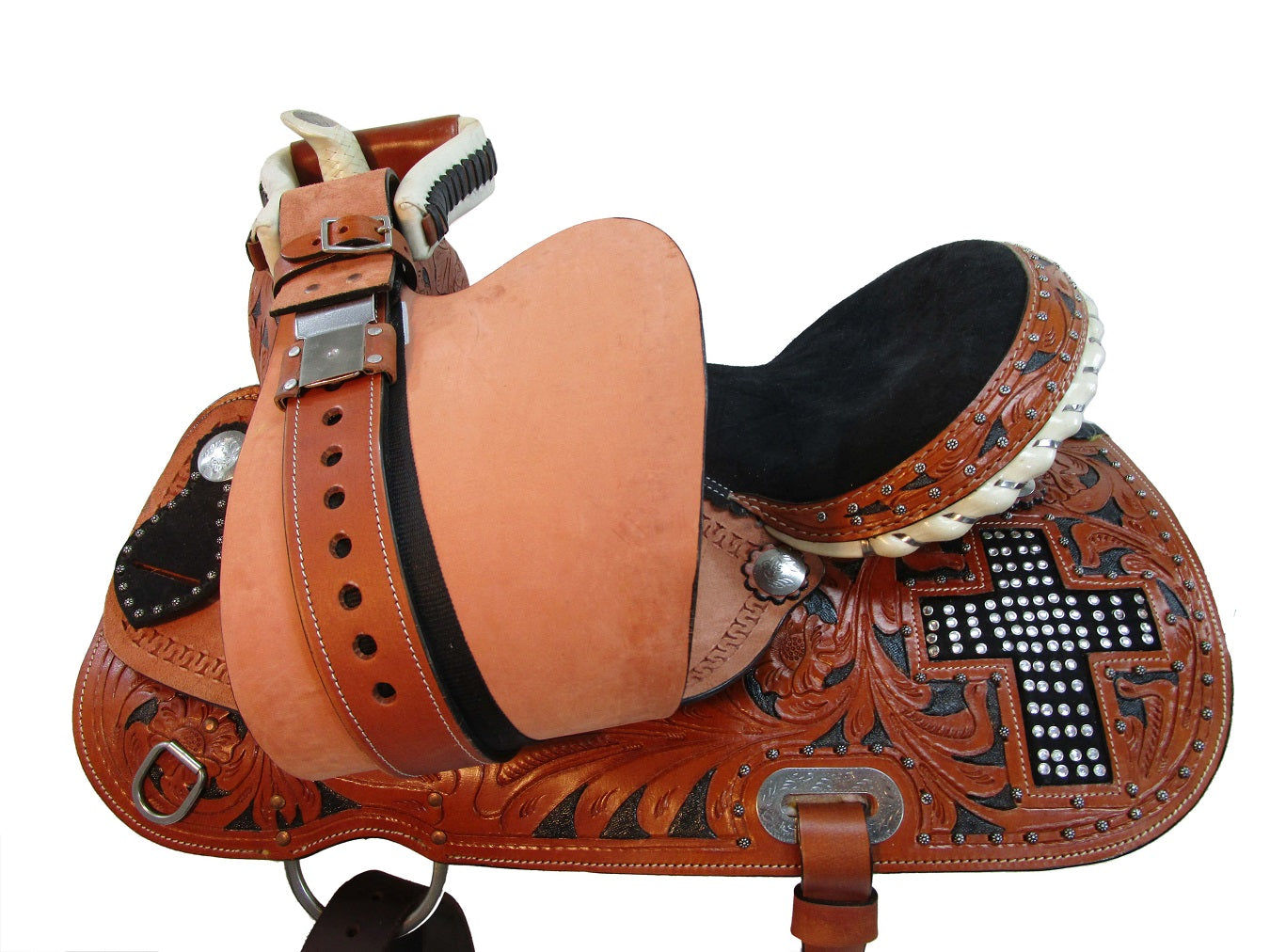 Western Barrel Saddle Trail Pleasure Show Cross Gemstone 15 16 17