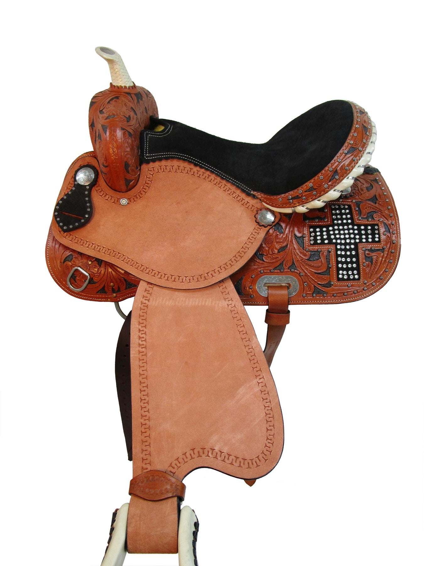 Western Barrel Saddle Trail Pleasure Show Cross Gemstone 15 16 17
