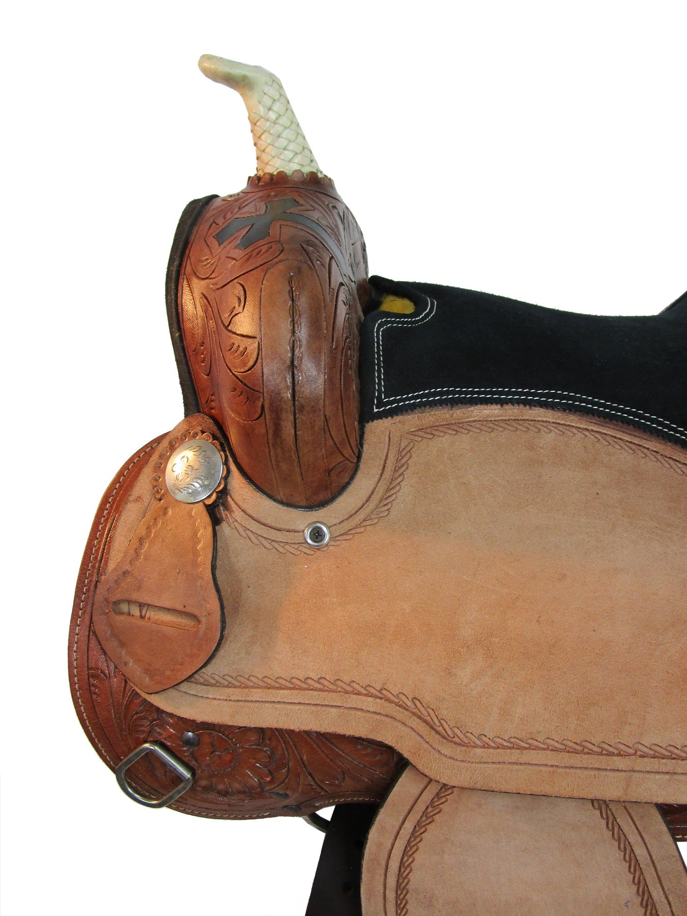 Barrel Racing Western Trail Saddle Cross Tooled Pleasure Tack 16 15