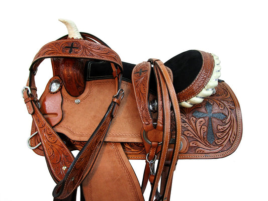 Western Kids Saddle Barrel Racing Pleasure Trail Leather Tack 13 12 10