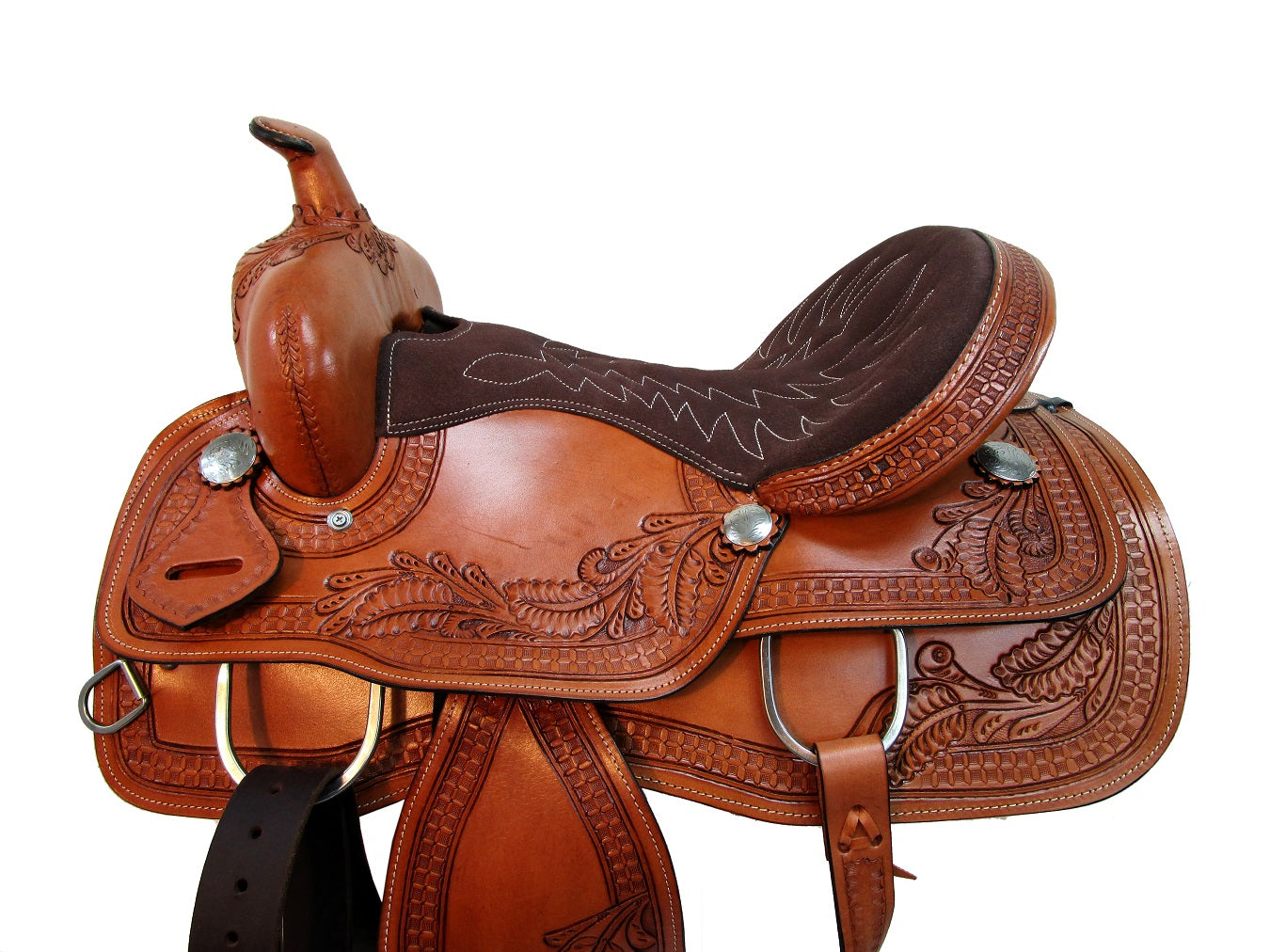 Western 14 13 12 10 Pleasure Barrel Racing Pferdesattel Leder Trail Tack Set