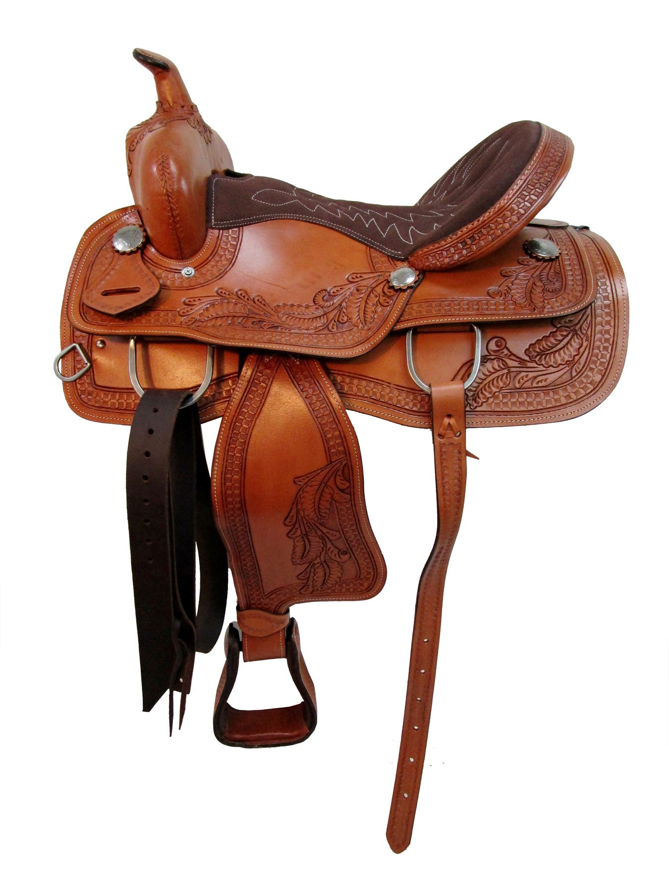 Western 14 13 12 10 Pleasure Barrel Racing Pferdesattel Leder Trail Tack Set