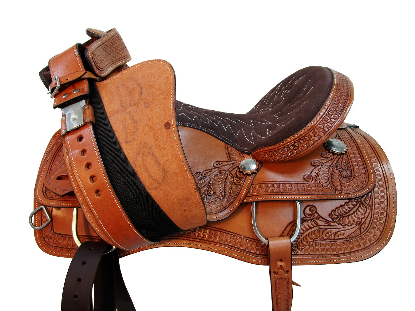 Western 14 13 12 10 Pleasure Barrel Racing Pferdesattel Leder Trail Tack Set
