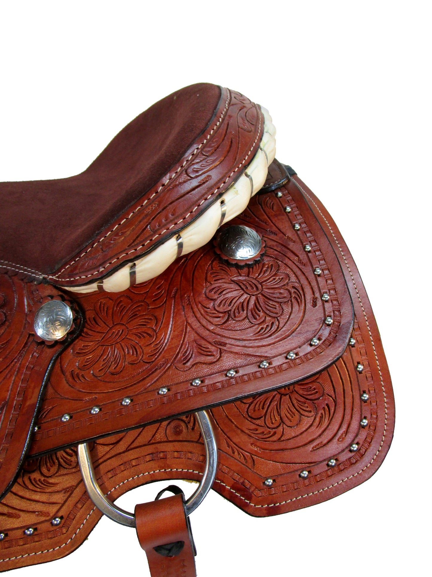 Leather Western Saddle Trail Horse Ranch Pleasure Roping Set 15 16 17