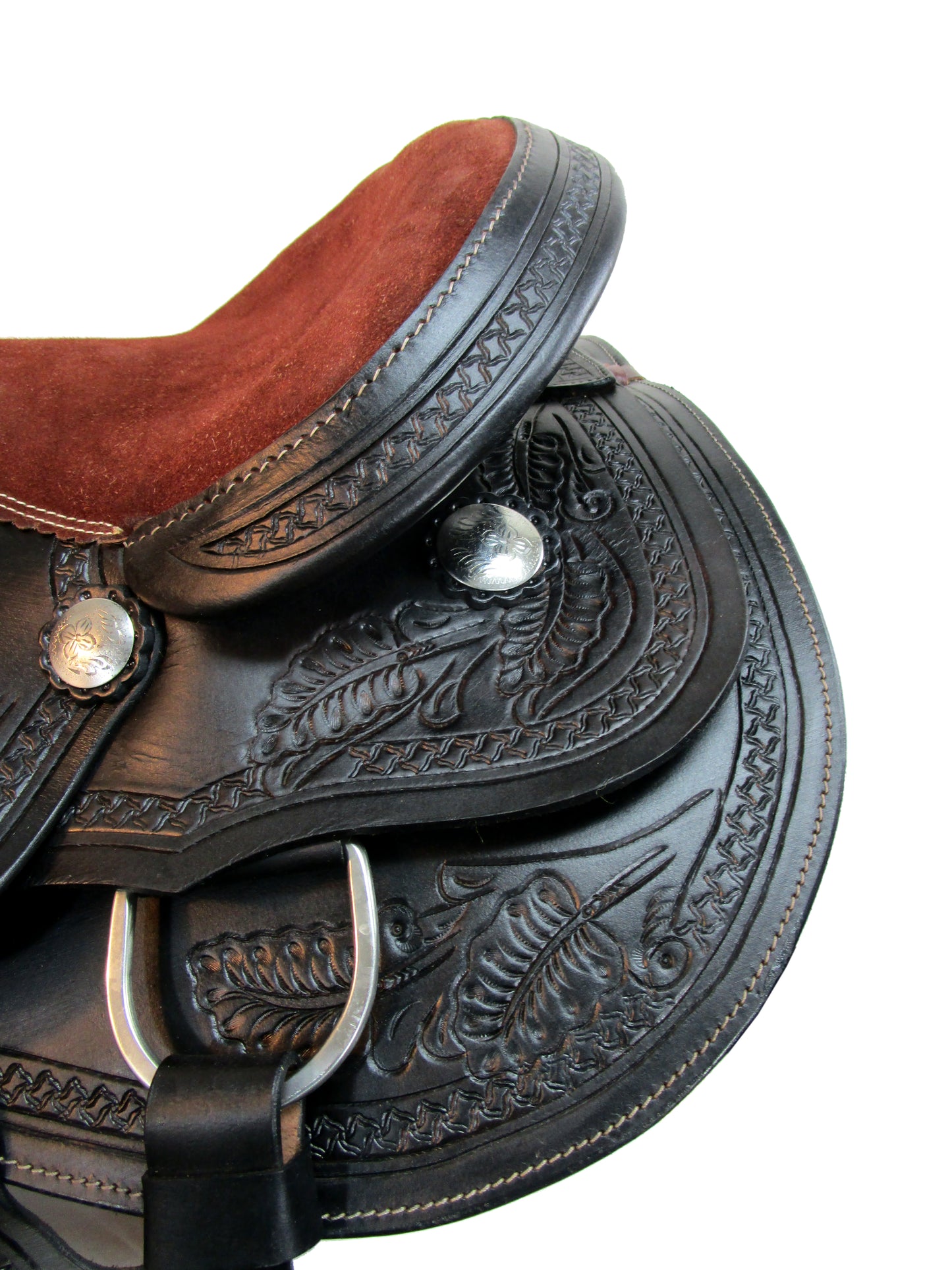 15 16 17 18 Dark Brown Leather Pleasure Trail Barrel Western Saddle