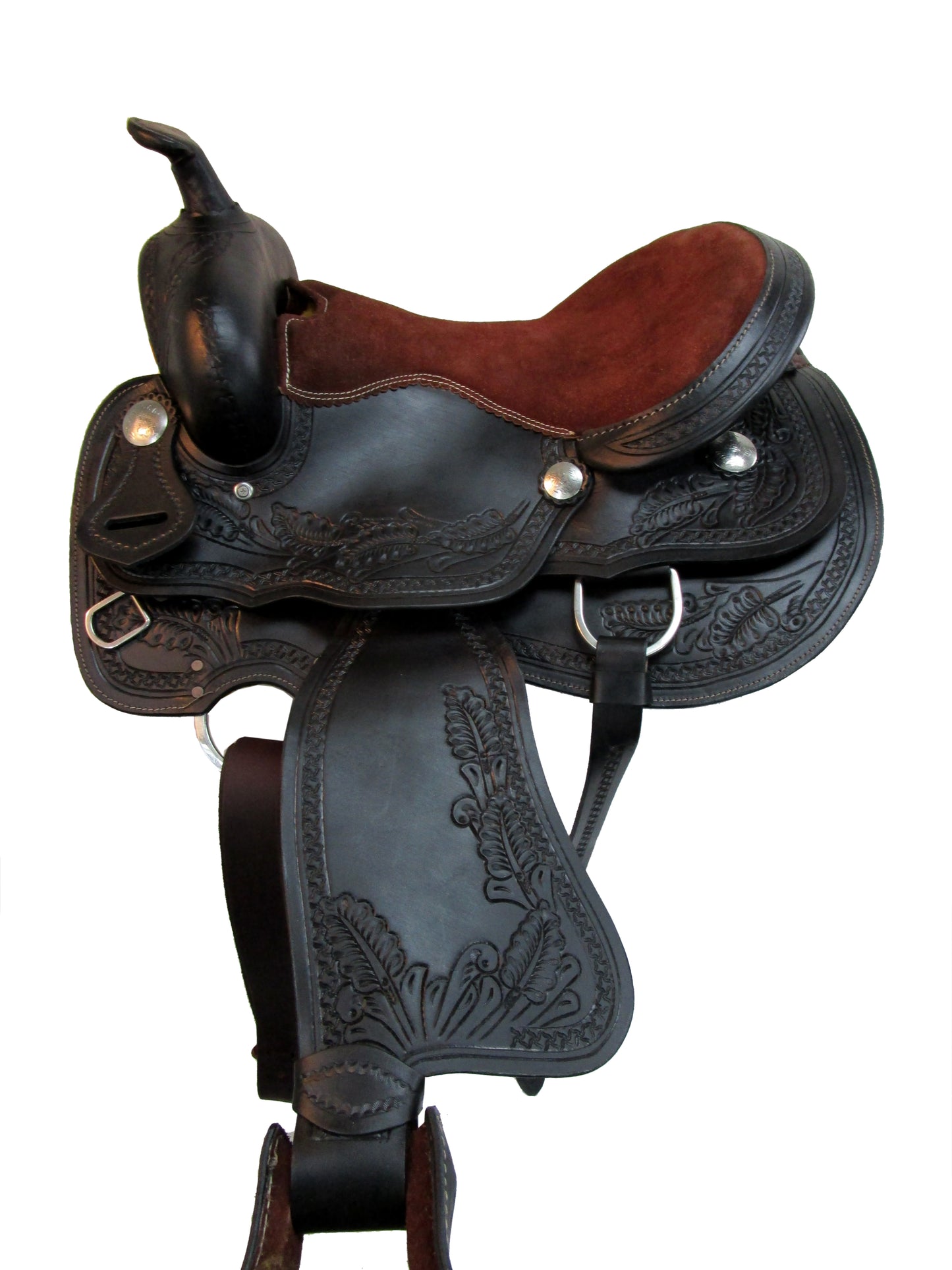 15 16 17 18 Dark Brown Leather Pleasure Trail Barrel Western Saddle