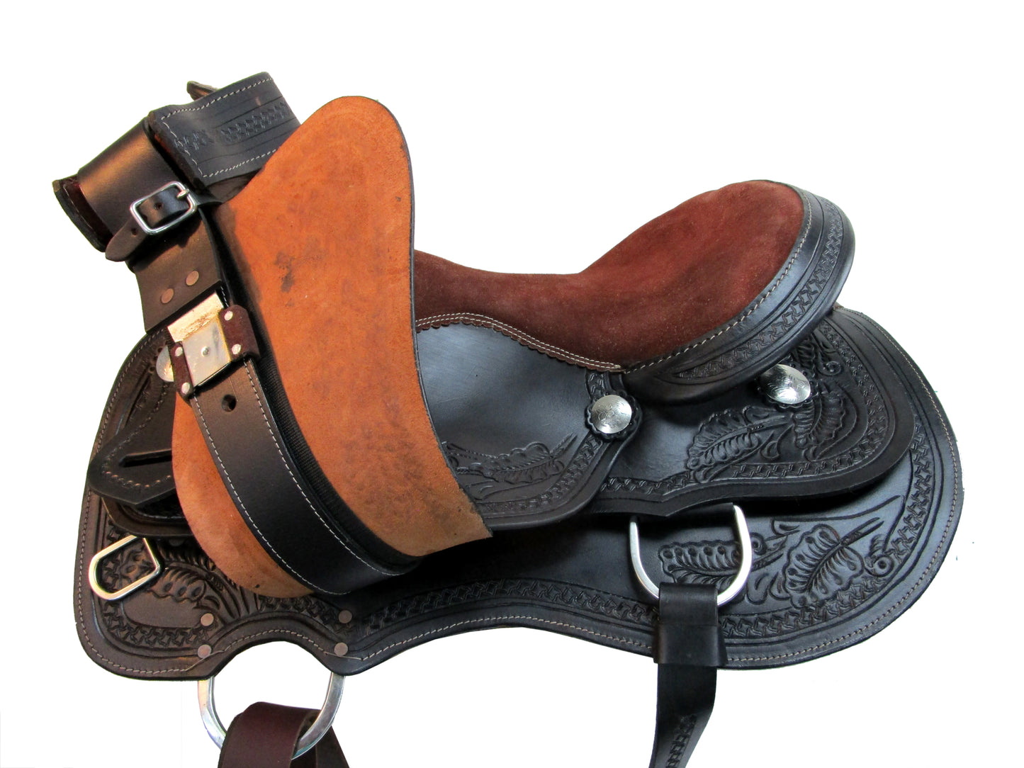 15 16 17 18 Dark Brown Leather Pleasure Trail Barrel Western Saddle