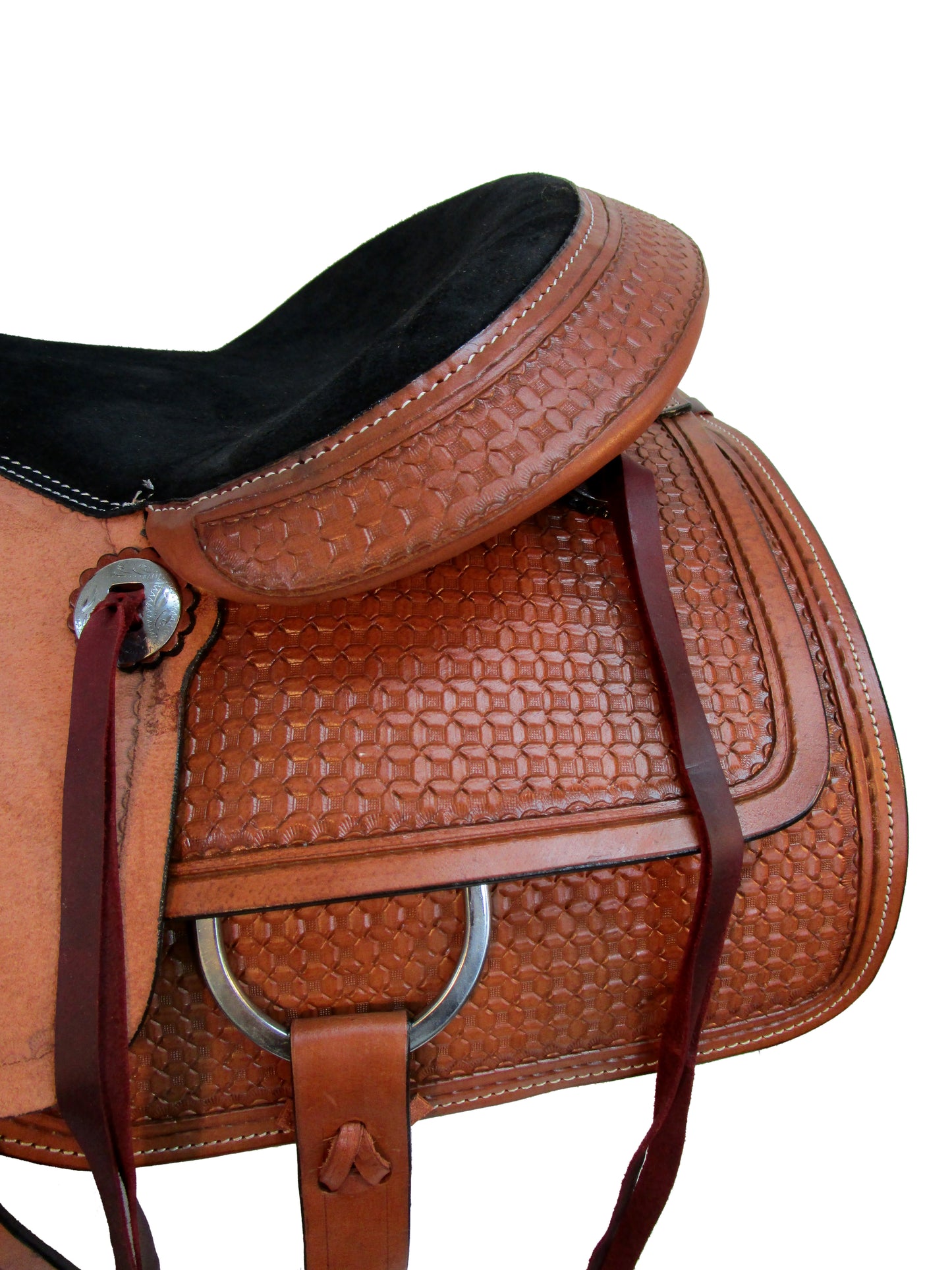 15 16 17 Cowboy Ranch Western Roping Saddle Trail Pleasure Juego de cuero
