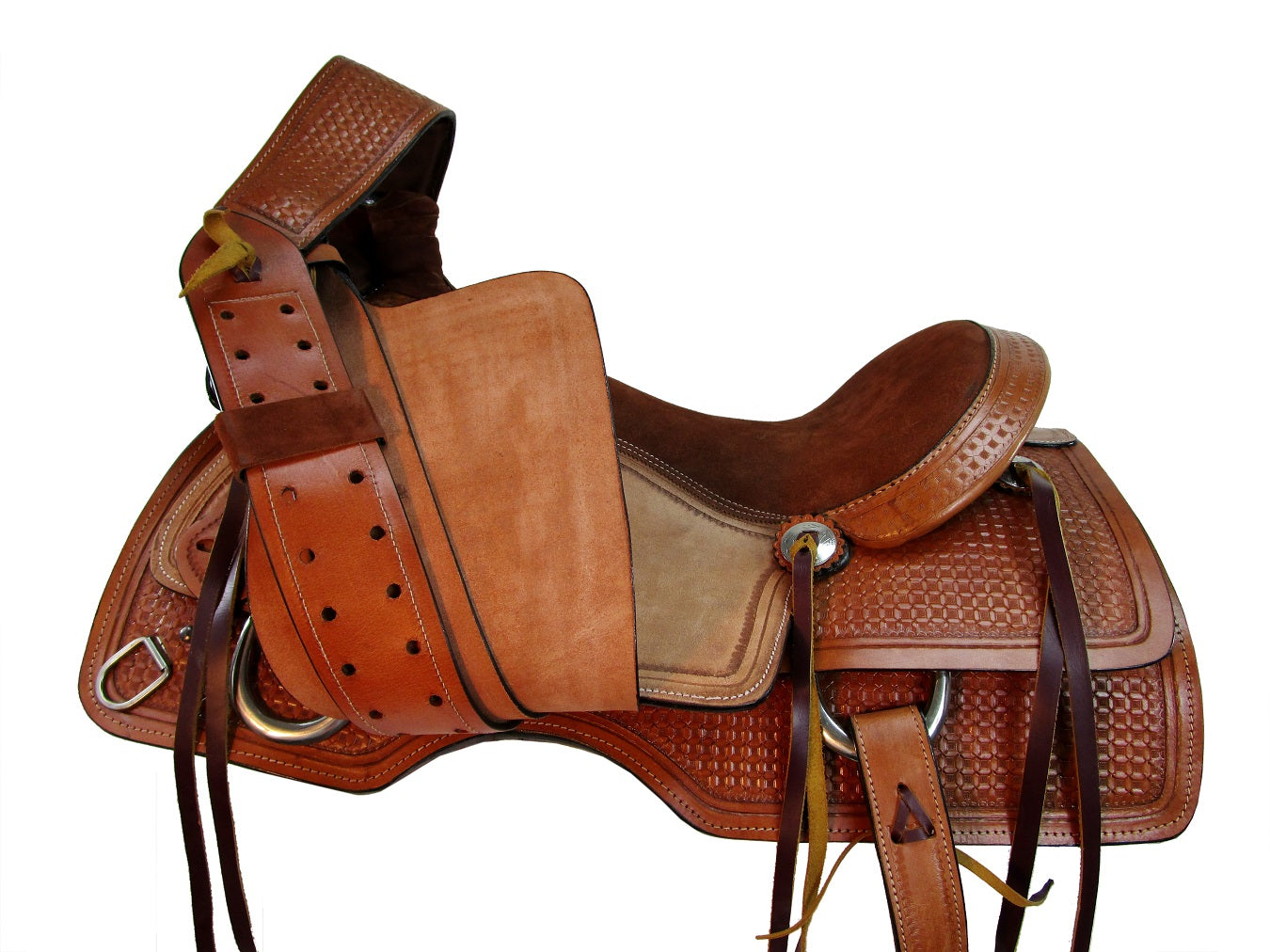 Western Saddle Roping Ranch Work Cowboy Tooled Leather Tack 16 17