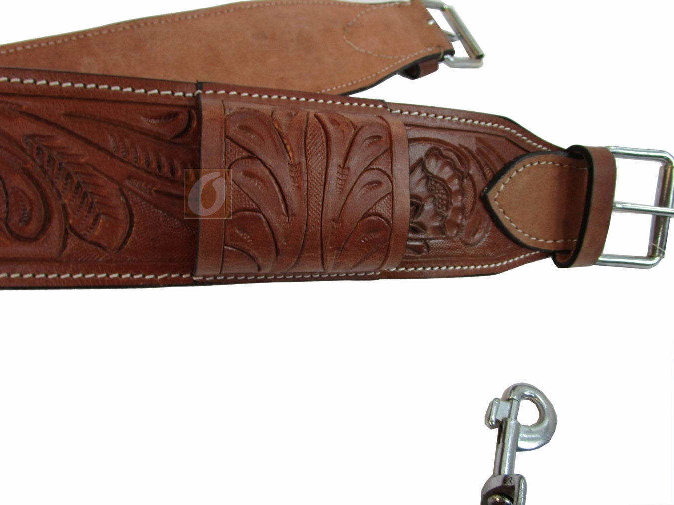 Leather Back Cinch Floral Tooled Rear Cinches Western Horse Girth