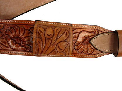 Leather Back Cinch Floral Tooled Rear Cinch Western Horse Saddle Girth