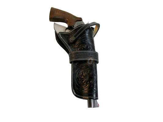 Cross Draw Holsters Western Floral Tooled Leather Long Barrel Fit