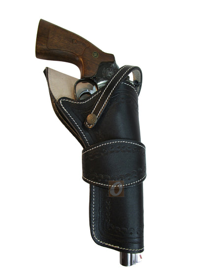 Cross Draw Holsters Western Shell Tooled Leather Long Barrel Fit