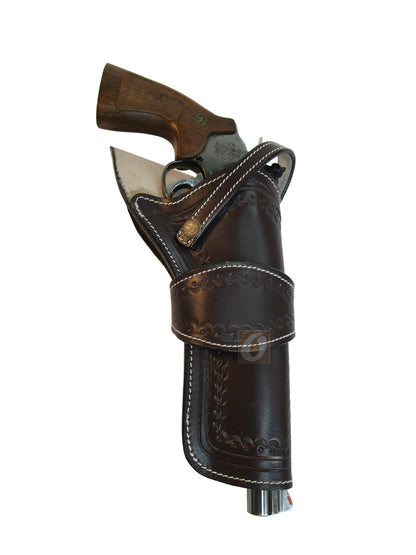 Cross Draw Holsters Western Shell Tooled Leather Long Barrel Fit