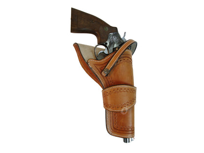 Cross Draw Holsters Western Shell Tooled Leather Long Barrel Fit