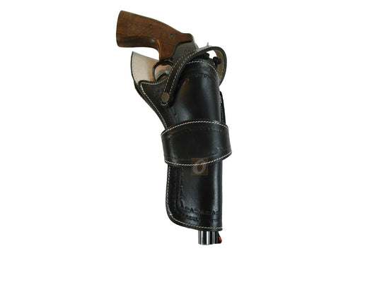 Cross Draw Holster Western Spikes Tooled Leather Long Barrel Fit