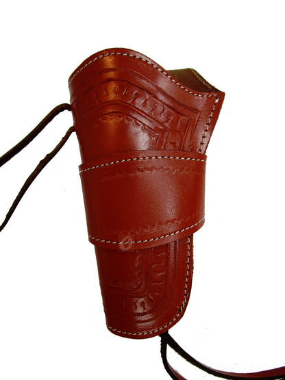 Western Holster for Gun Tooled Leather Single Action Long Barrel Fit