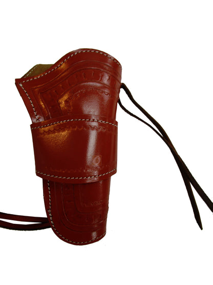 Western Holster for Gun Tooled Leather Single Action Long Barrel Fit