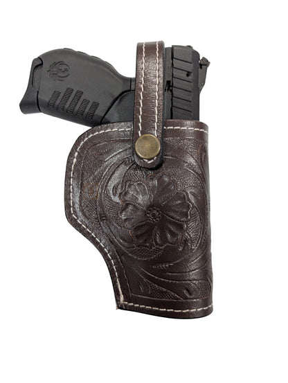 Lederholster Western Cowboy Basket Weave Tooled Revolver Pistolenhalter