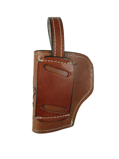 Funda de pistola de revólver de acción única de cuero labrado con púas de vaquero occidental