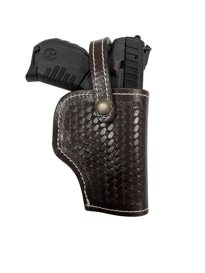 Lederholster Western Cowboy Basket Weave Tooled Revolver Pistolenhalter