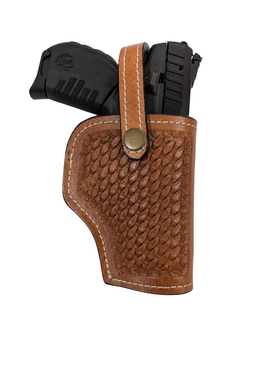 Lederholster Western Cowboy Basket Weave Tooled Revolver Pistolenhalter