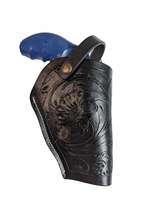 Leather Holster 357 Magnum Revolver OWB 3 Way Carry