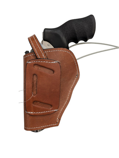 Ruger GP100 357 Mag Leather Holster 4.2 Inch Barrel Open Bottom
