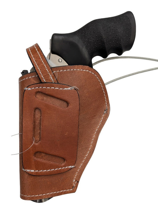 Ruger GP100 357 Mag Leather Holster 4.2 Inch Barrel Open Bottom