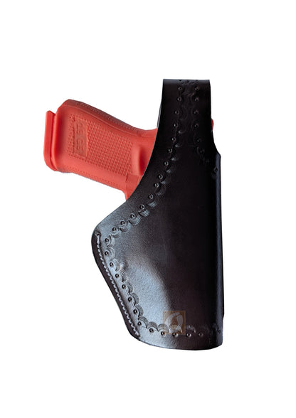 Leather Gun Holster Glock SIG Taurus Ruger Western Tooled 3 Way Carry