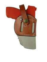 leather holster ambidextrous tan color Springfield hellcat front view 