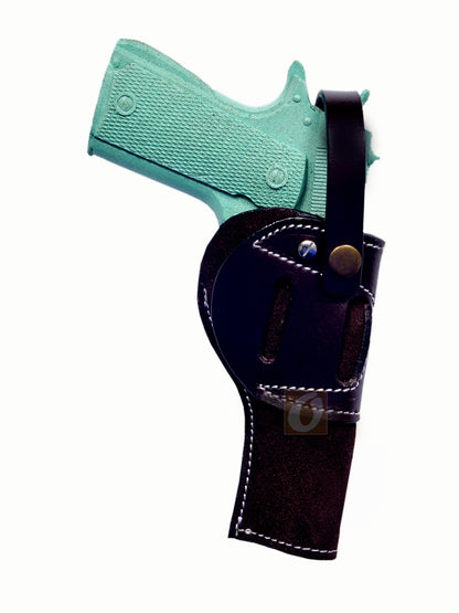 Leather Holster 1911 Soft Suede OWB Ambidextrous