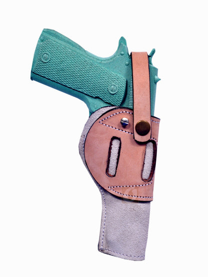 Leather Holster 1911 Soft Suede OWB Ambidextrous