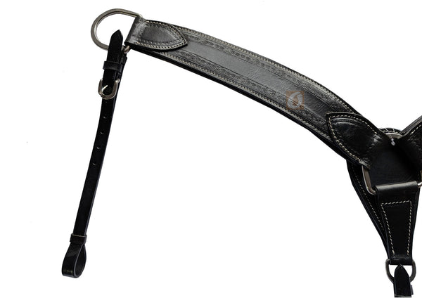 Western Hand Carved Tooled Equestrian Headstall Breast