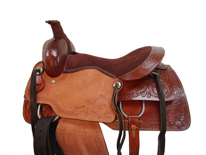 Western Trail Saddle Pleasure Ride Leather Tack Set 15 16 17 18