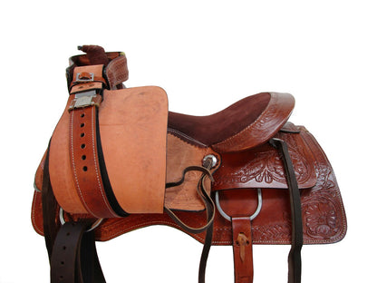 Western Trail Saddle Pleasure Ride Leather Tack Set 15 16 17 18