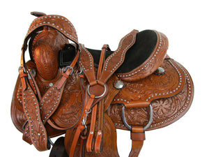 Western Saddle Trail Barrel Racing Pleasure Tooled Leather Horse Tack