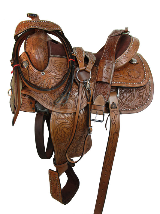 Western Saddle Barrel Racing Pleasure Tooled Leather Trail 15 16 17 18